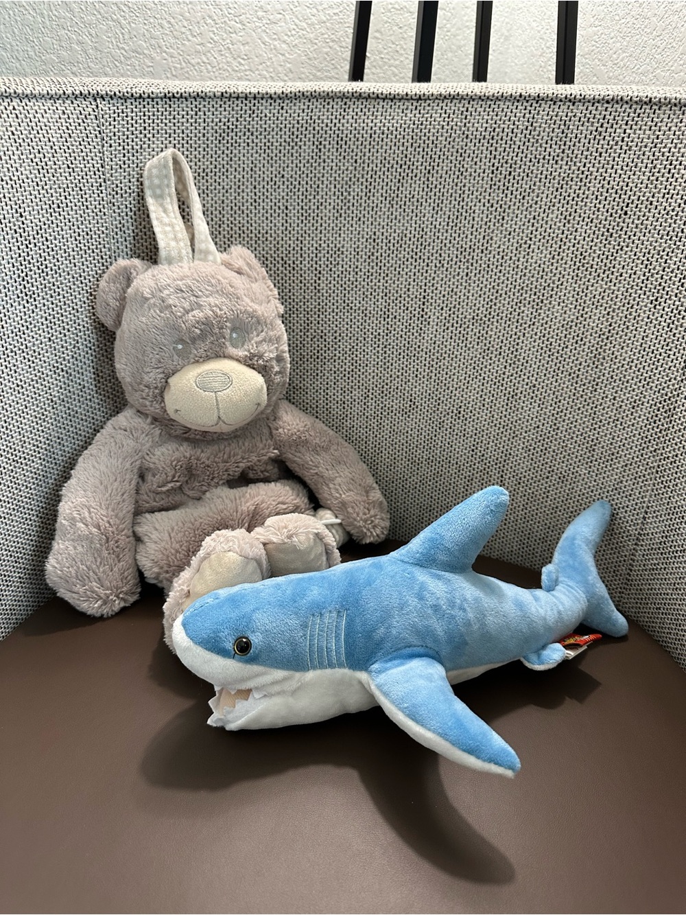 Cute Teddy Bear backpack for kids • with Shark friend • stuffed animals • toys